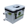 White Paragon live bait cooler with tubes.