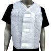 A man wearing an ice vest with four pockets.