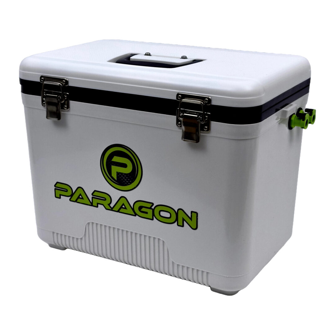 Paragon cooler with a green and white logo.
