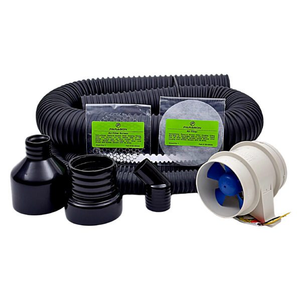 A set of hose and accessories for the cleaning of carpets.
