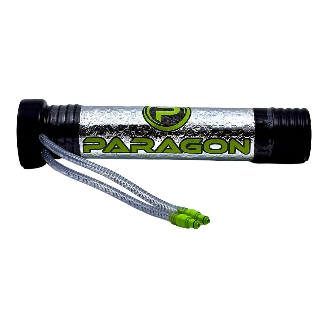 A tube of green and white parason