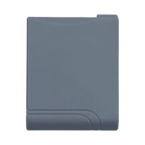 A gray plastic case with a corner on top of it.