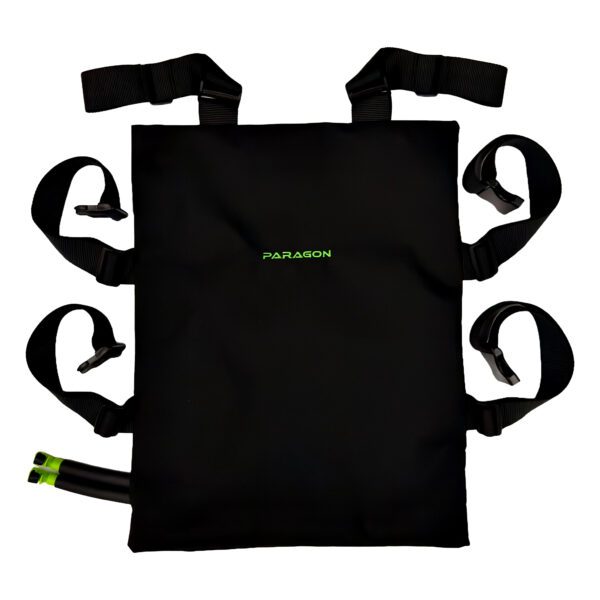 A black bag with straps on it
